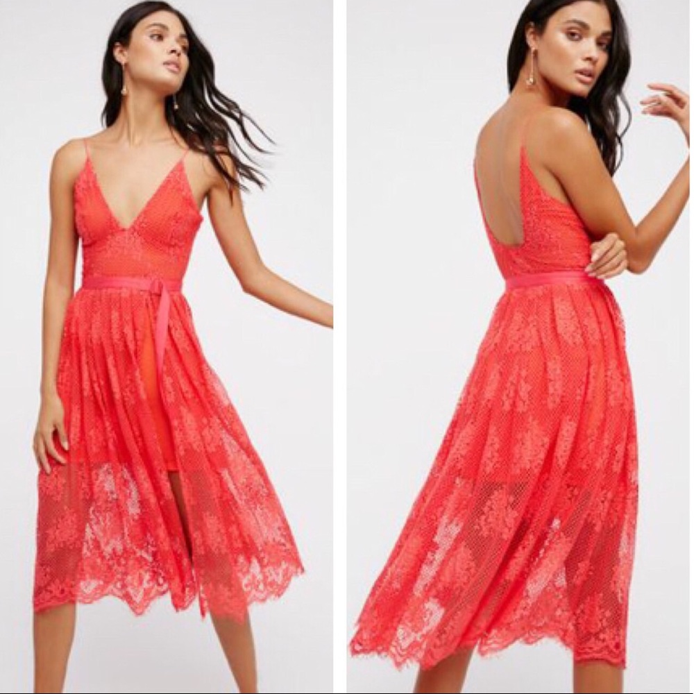 NWT Free People Matchpoint Lace Midi Dress